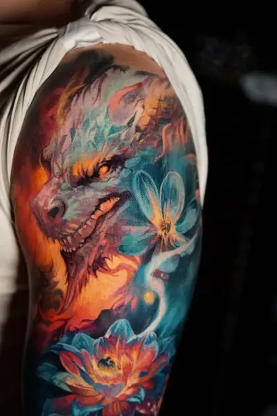 Surrealism tattoo by Alexander Kuzmin at Requiem Tattoo Shropshire, freshly finished work, portfolio piece 17