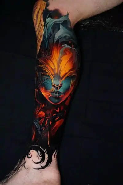 Surrealism tattoo by Alexander Kuzmin at Requiem Tattoo Shropshire, freshly finished work, portfolio piece 15