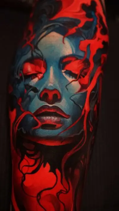 Surrealism tattoo by Alexander Kuzmin at Requiem Tattoo Shropshire, freshly finished work, portfolio piece 18