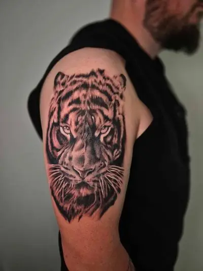 Fine line and neo-traditional colour tattoo by Kim at Requiem Tattoo Shropshire, portfolio piece 6